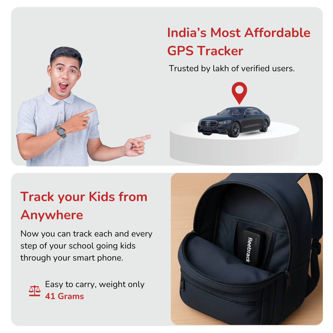 Fleettrack Mini Wireless GPS Tracker (with 12-Months 4G SIM) | 40g | 1200mAh Battery | Real-Time GPS Tracking for School Bags, Luggage & Valuables | Type-C Charging | Voice Monitoring Support