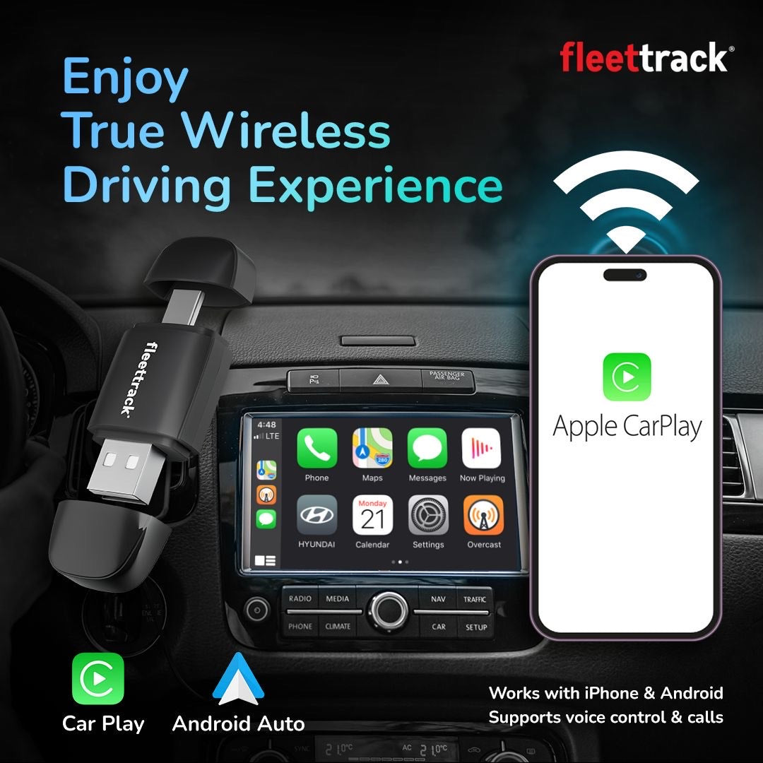 2-in-1 CarPlay Adapter – Wireless CarPlay & Android Auto for Any Car