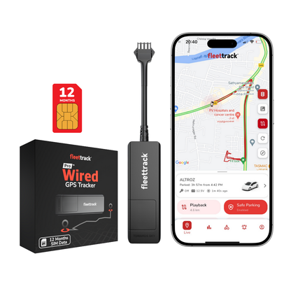 Fleettrack Pro+ Wired GPS Tracker | For Car, Bike, Scooter, Truck, Bus with 15+ Premium Features | 3 Years Warranty