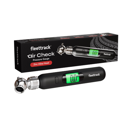 Fleettrack AirCheck™ - Digital Tyre Pressure Gauge with Zinc Alloy Head | Accurate Readings in PSI, Bar, kPa, kg/cm² | Backlit LCD Display | Compact & Durable | For Cars, Bikes, Motorcycles & More