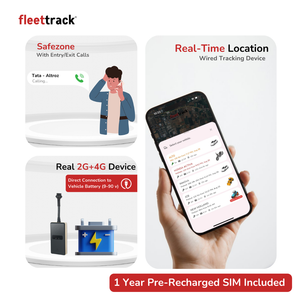 Fleettrack Pro Wired 4G GPS Tracker with 1 Year Pre-Recharged SIM + Mobile App (Android & iOS) | Hidden Mini GPS Tracker Device for Car, Bike, Scooty, Truck, Bus with 15+ Premium Features