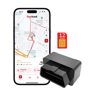 FleetTrack OBD GPS Tracker for Car | 1 Yr Free App & SIM (Zero Activation Charges) | 15+ Features | Easy Plug & Play | Real-Time Location, Hidden Voice Monitoring, Driving History & Geofence Alerts