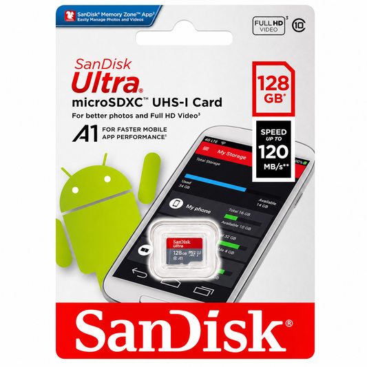 SanDisk Ultra 128GB microSDXC UHS-I A1 Memory Card