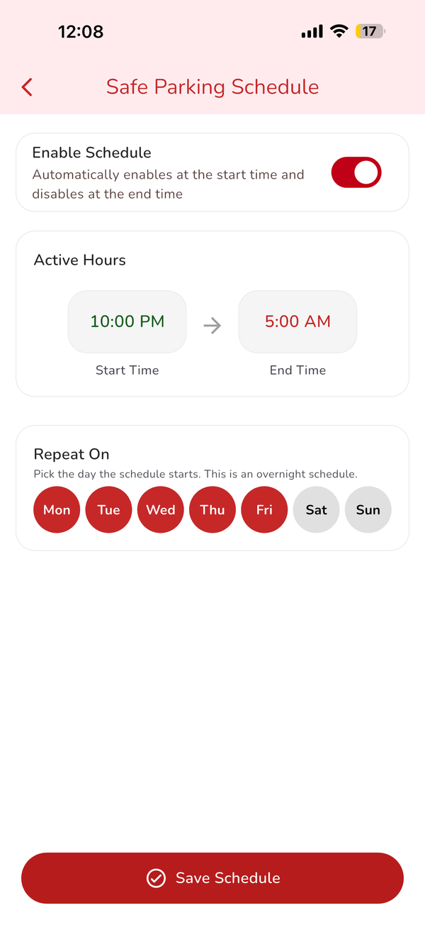 Scheduled Safe Parking