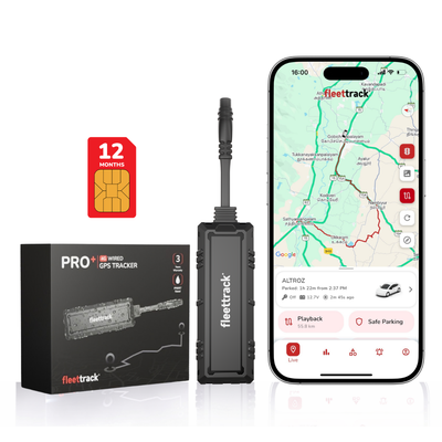 Fleettrack Pro™+ 4G Wired GPS Tracker IP67 | Live Tracking & Anti-Theft Alerts | 3-Year Warranty