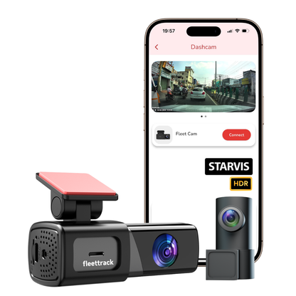 Fleettrack F9 Dual Dashcam | 4K Front + 1080p Rear, Sony STARVIS, HDR Night Vision