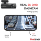 Fleettrack DashCam for Car | Real 2K with HDR Imaging | F1.8 Large Aperture | GPS Logger | Night Owl Vision | Voice Control, WiFi | Optional Parking Mode | Upto 128GB Supported