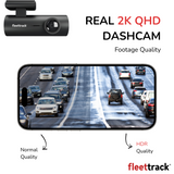 Fleettrack Real 2K WiFi Dashcam | HDR Recording | Voice Control | Night Vision | App Connectivity | Supports 128GB