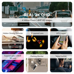 Fleettrack Real 2K WiFi Dashcam | HDR Recording | Voice Control | Night Vision | App Connectivity | Supports 128GB