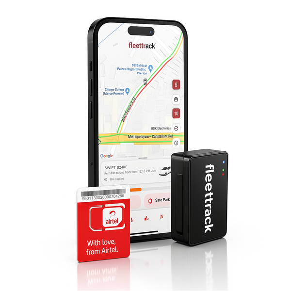 Fleettrack Mini Wireless GPS Tracker | Real-Time Tracking, 1200mAh Battery