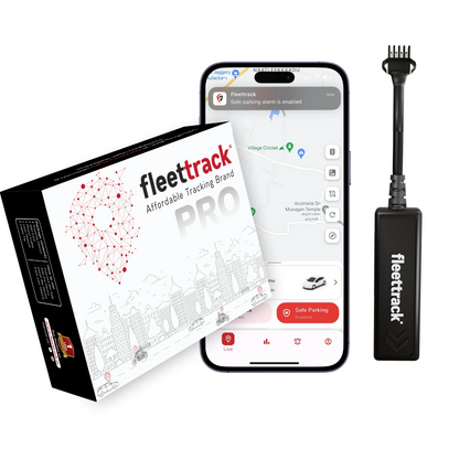 Fleettrack GPS Tracker with 1 Year Pre-Recharged SIM + Mobile App (Android & iOS) | Hidden Mini GPS Tracker Device for Car, Bike, Scooty, Truck, Bus with 15+ Premium Features