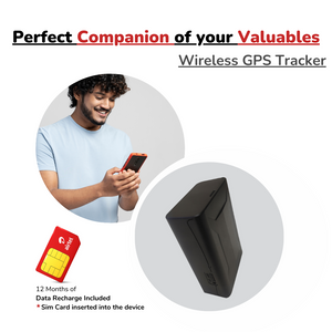 Fleettrack 10000mAh Wireless GPS Tracker for Car, Kids School Bag, Family Vehicles, Scooty or Anything with 1 Year Sim Card + (Android & iOS) App